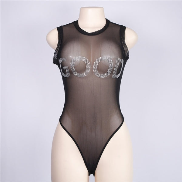 Women Sexy Mesh Transparent Sleeveless