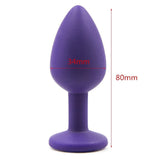 Silicone Butt Plug with Crystal Jewelry