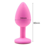 Silicone Butt Plug with Crystal Jewelry