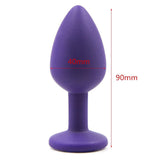 Silicone Butt Plug with Crystal Jewelry