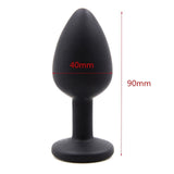 Silicone Butt Plug with Crystal Jewelry