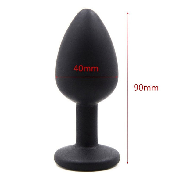 Silicone Butt Plug with Crystal Jewelry