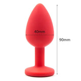 Silicone Butt Plug with Crystal Jewelry