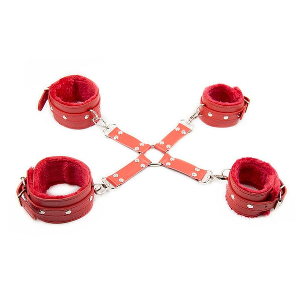 PU Leather Plush Erotic Toys For Adults Bdsm