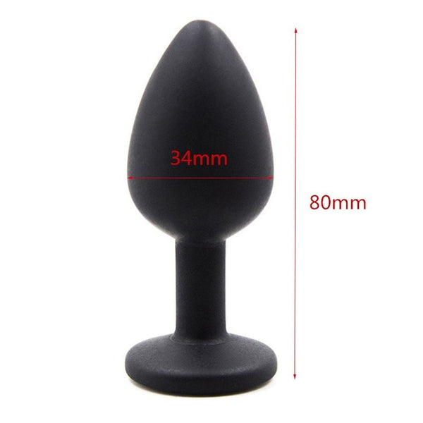 Silicone Butt Plug with Crystal Jewelry